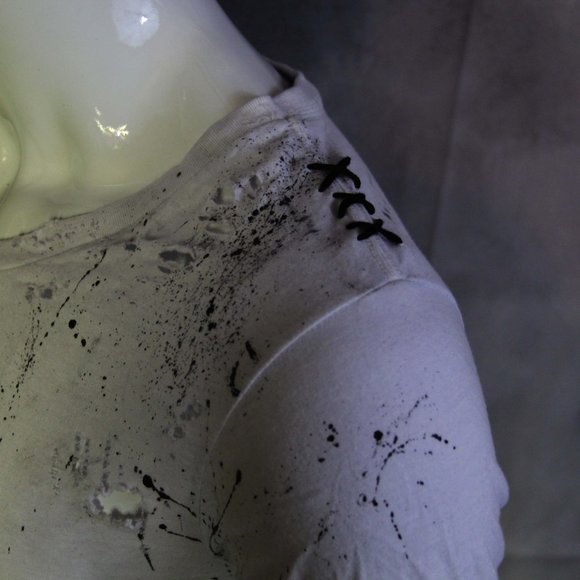 Skull Handmade Distressed Destroyed Ripped Altered - Picture 2 of 3